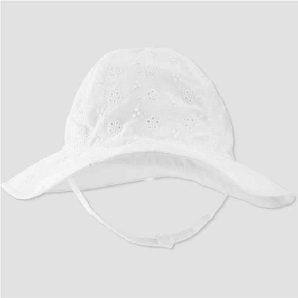 White Eyelet Sun Hat - Picture 1 of 3